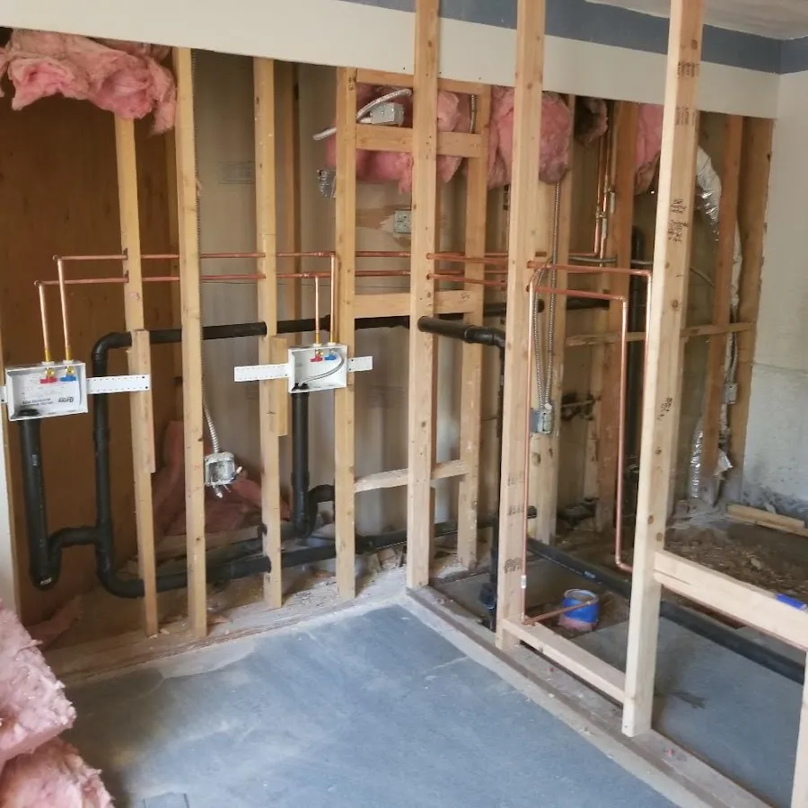 Copper pipe rough-in and plumbing installation in New London